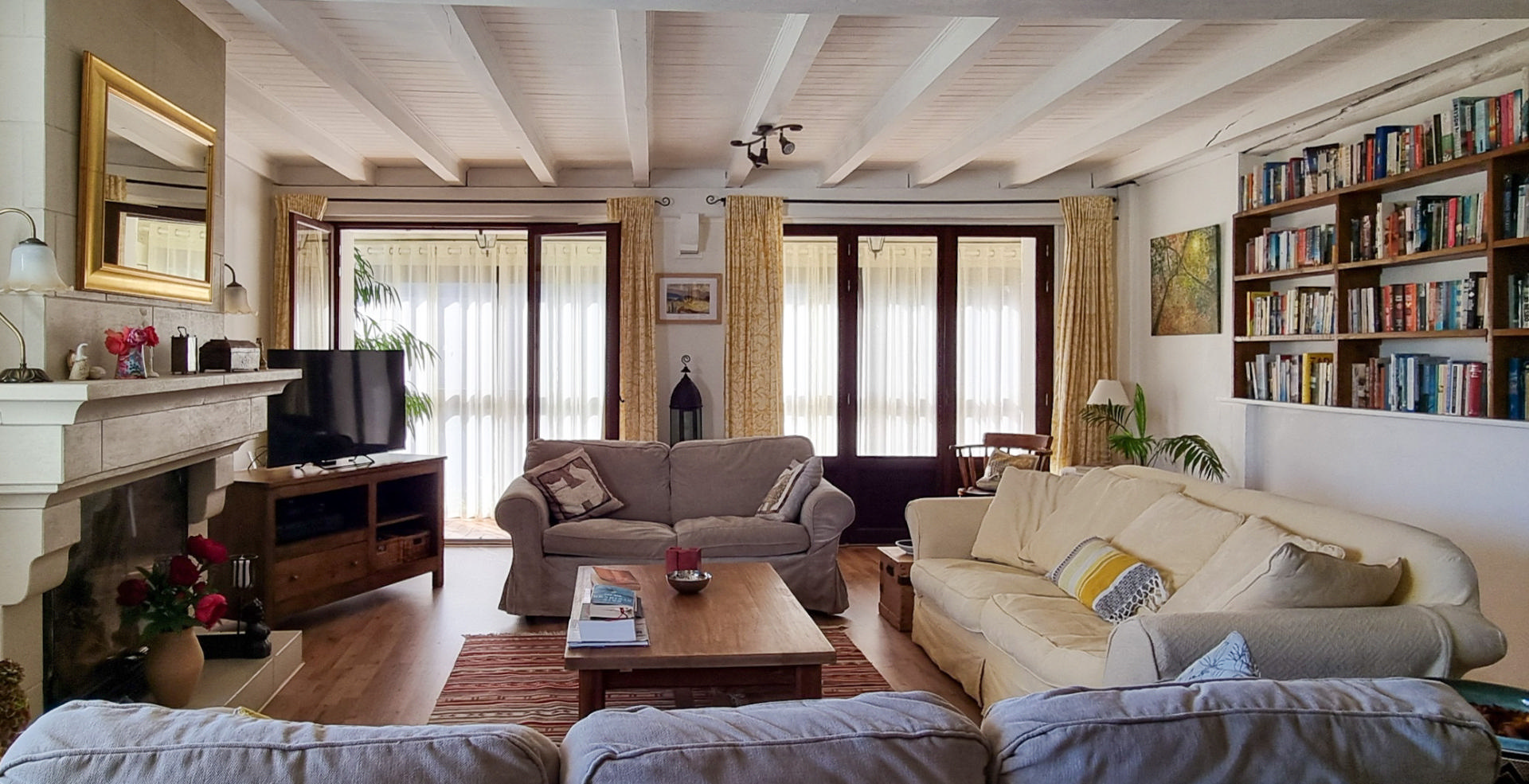 Charming Village Home with Large Gardens, Covered Pool, and Outbuildings