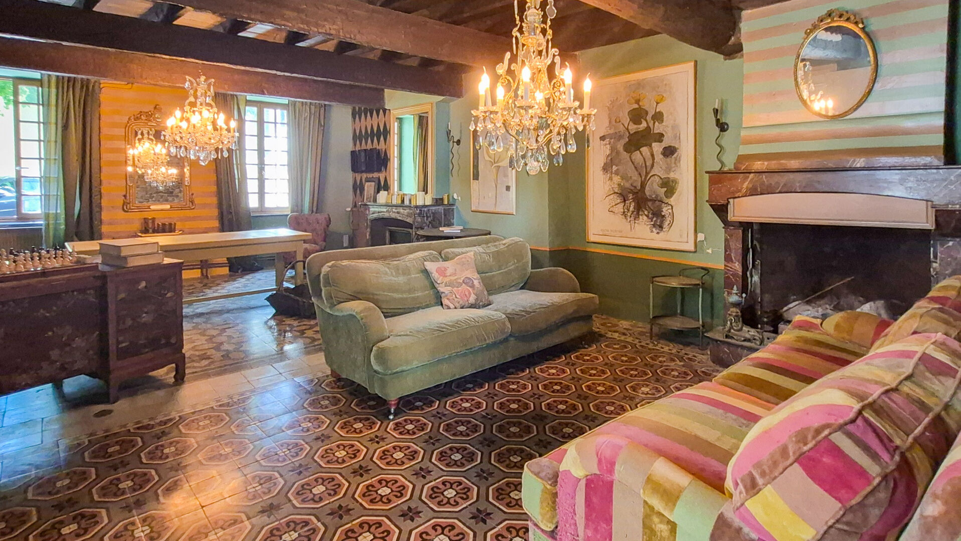 Charming Character Village House with Attached Stone Barn and Sunny Terrace