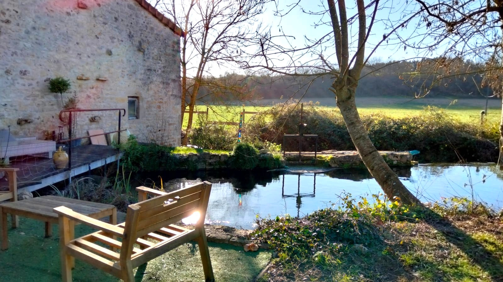 Golden Stone Mill, Air Conditioned, Nr Ruffec, Charente 3 bedrooms, 2 bathrooms, Outbuildings, Views