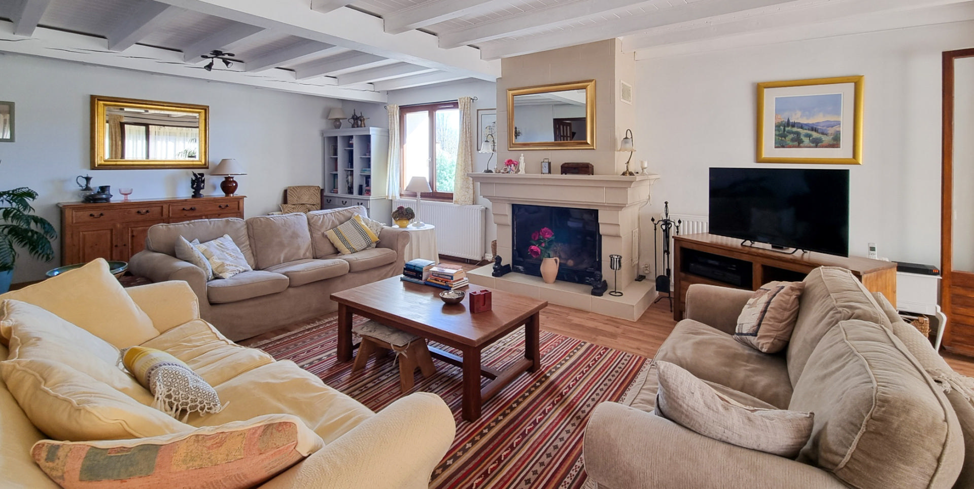 Charming Village Home with Large Gardens, Covered Pool, and Outbuildings