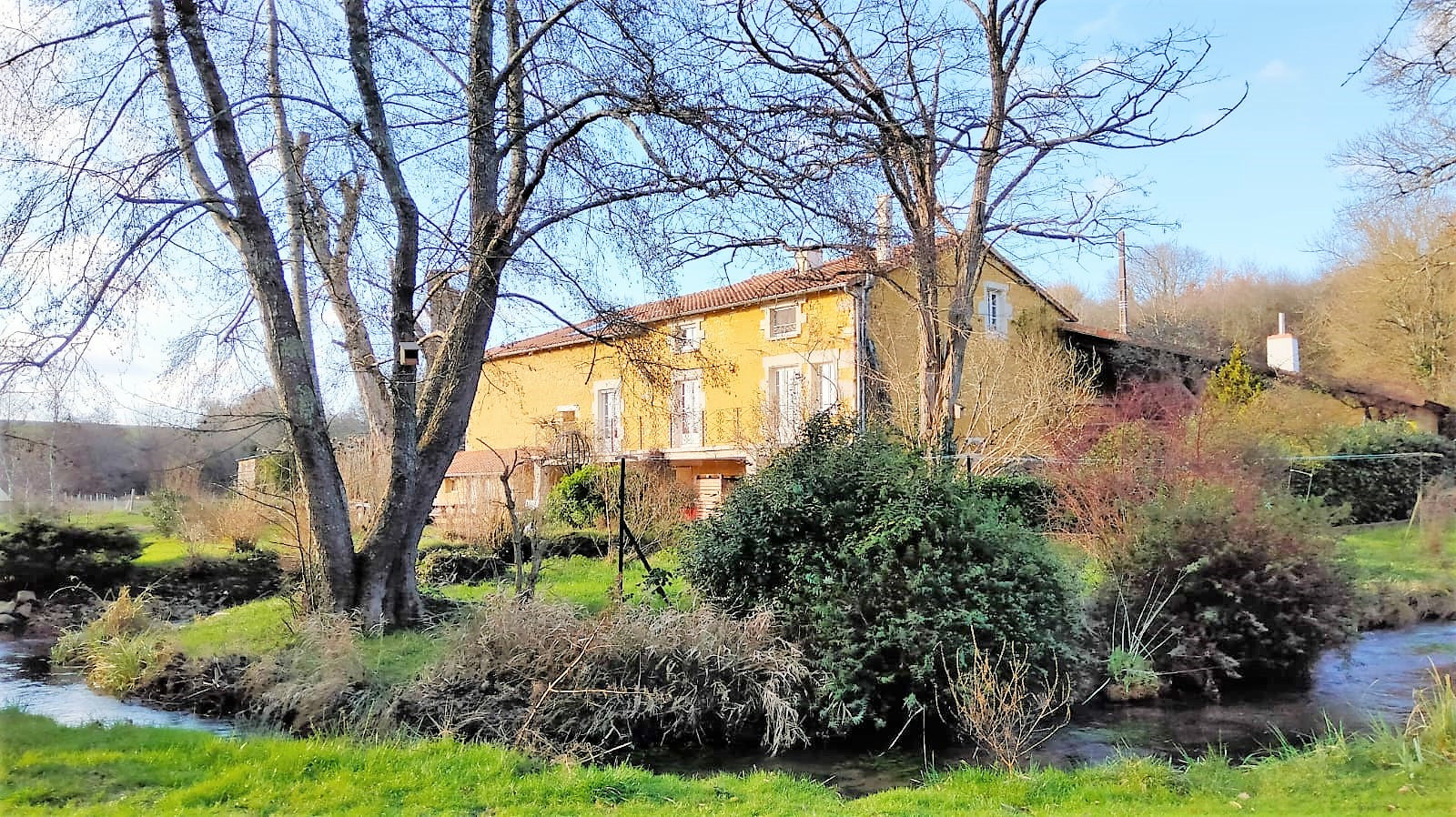 Charente. Watermill, 8 Ha, Stream, Lake, Waterfall, Woodland, Guest House