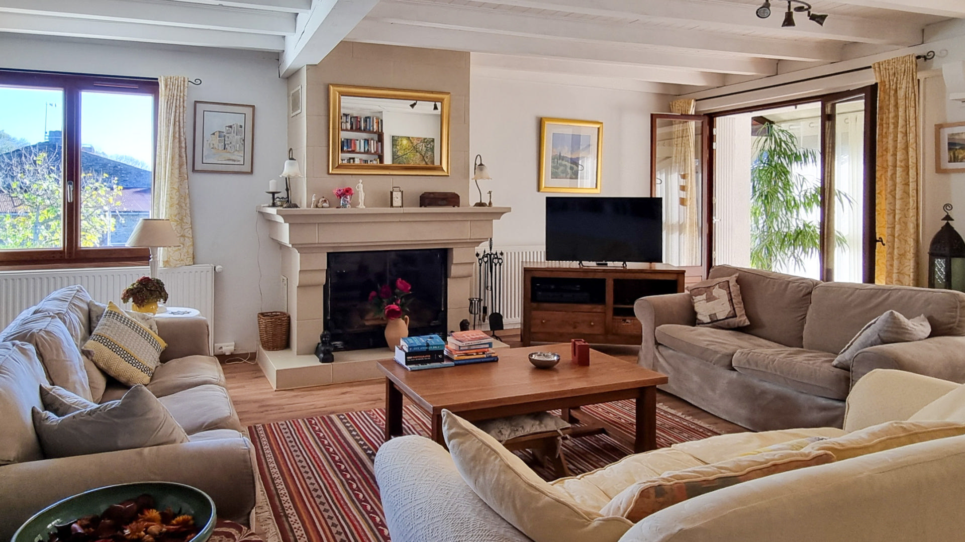 Charming Village Home with Large Gardens, Covered Pool, and Outbuildings