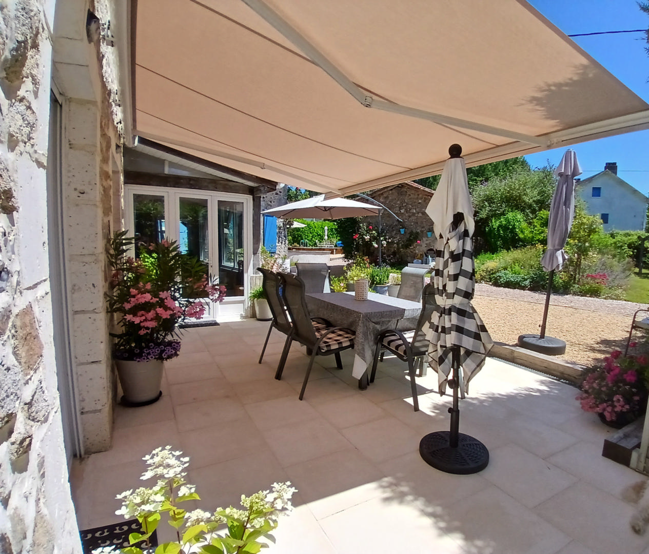 Character stone house with pool, outbuildings and  garage for sale in Dordogne village