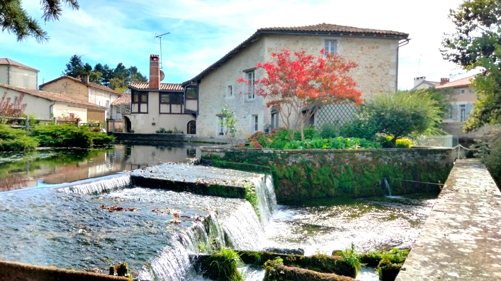 Stunning Historic Old Stone Mill, In the Heart of a Village, Outbuildings, River Views – Lizant (Vienne)